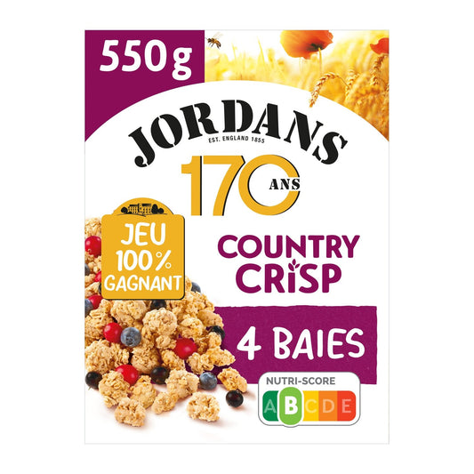 Céréales Country Crisp 4 Baies JORDANS la boite de 550 g