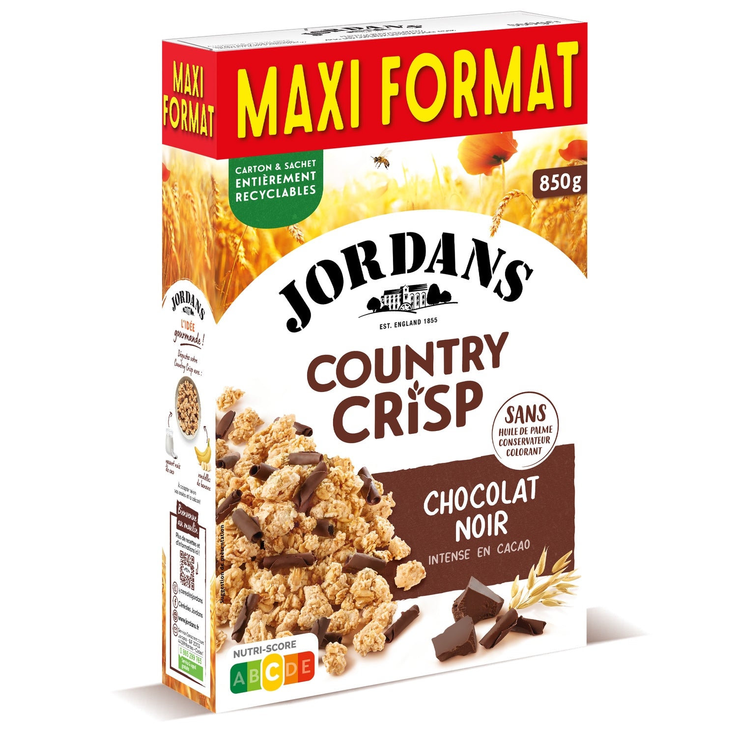 Céréales Country Crisp Chocolat Noir JORDANS 