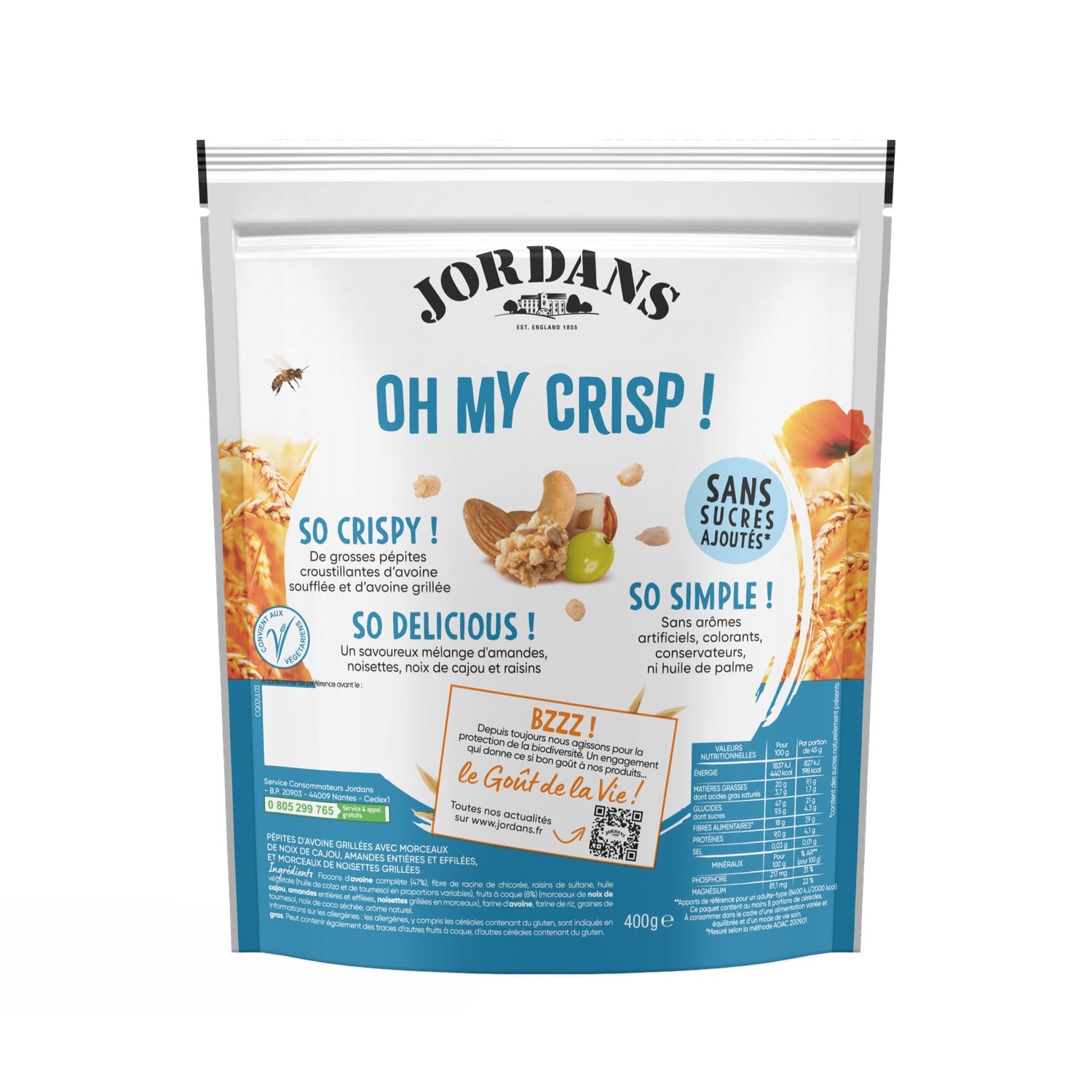 Céréales Oh My Crisp Noix JORDANS 