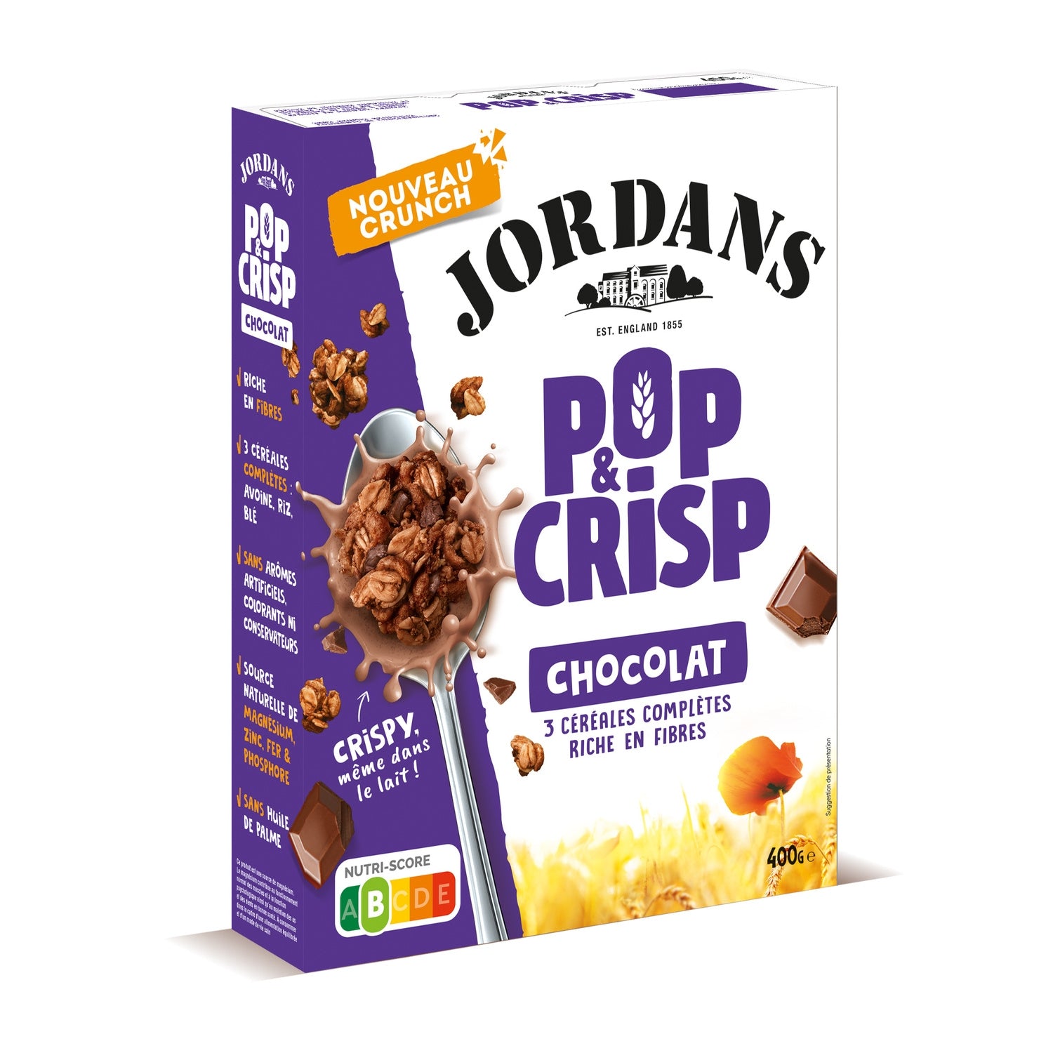 Céréales Jordans Pop and Crisp Chocolat JORDANS 