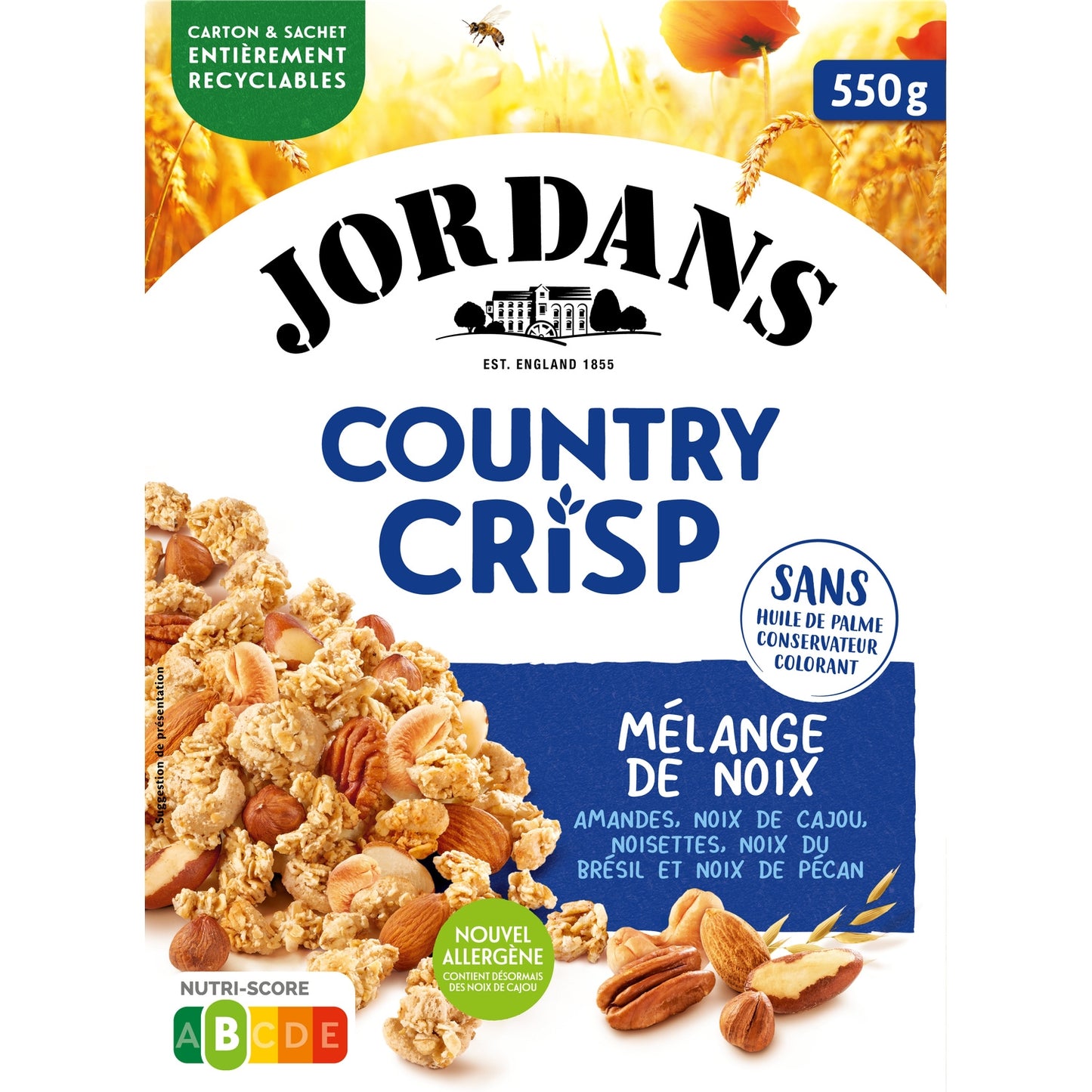 Céréales Country Crisp Mélange de Noix JORDANS 
