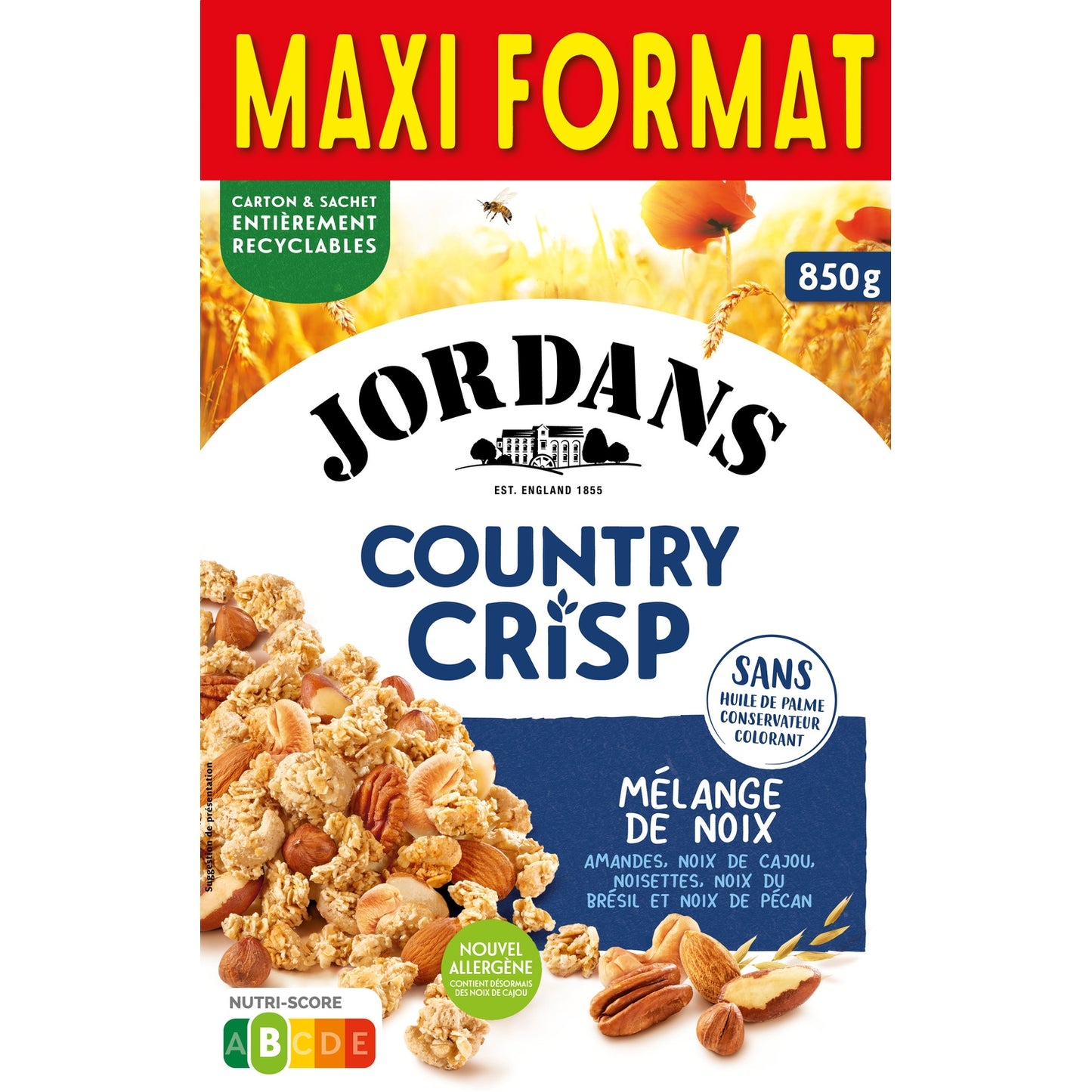 Céréales Country Crisp Mélange de Noix JORDANS 