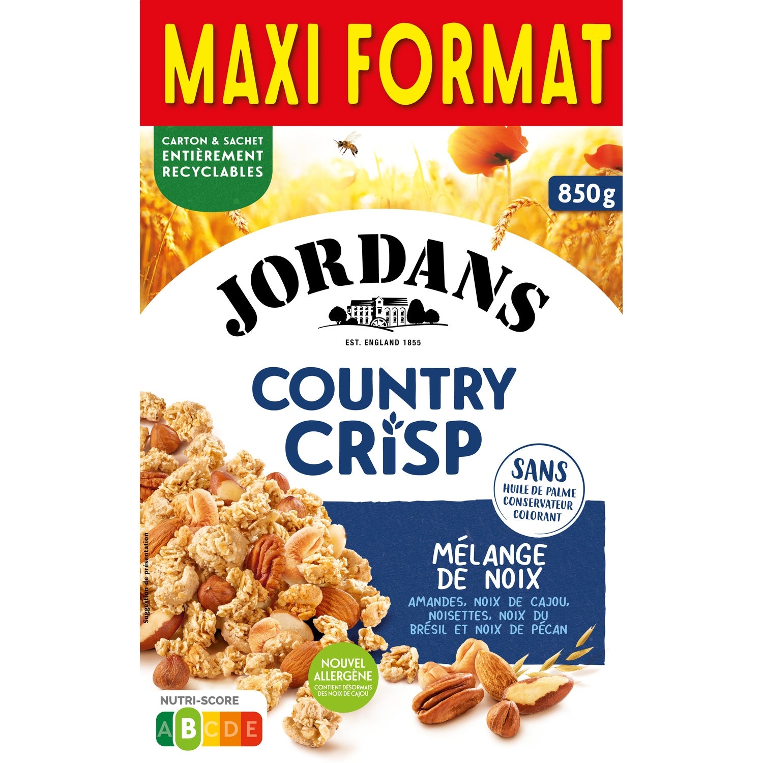 Céréales Country Crisp Mélange de Noix JORDANS 