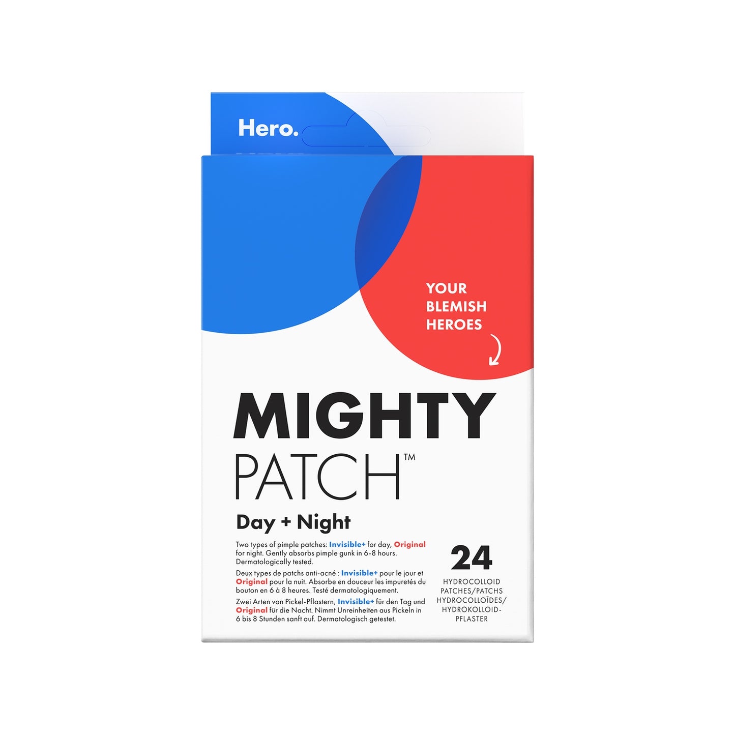 Patchs Anti-acné Jour et Nuit Invisible Hydrocolloïde pour Boutons HERO 