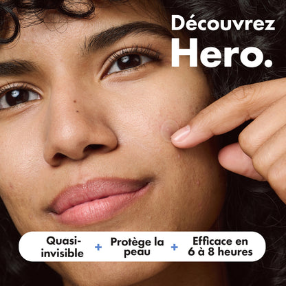 Patchs Anti-acné Jour et Nuit Invisible Hydrocolloïde pour Boutons HERO 
