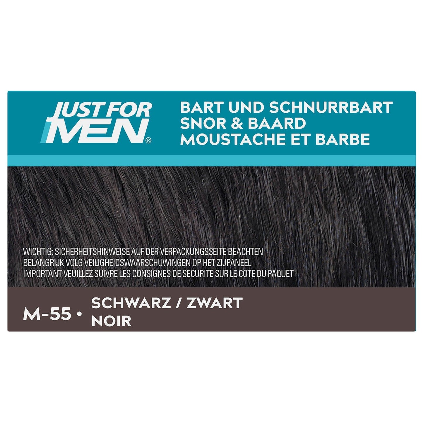 Coloration Moustache et Barbe Homme Noir Real Black M-55 JUST FOR MEN