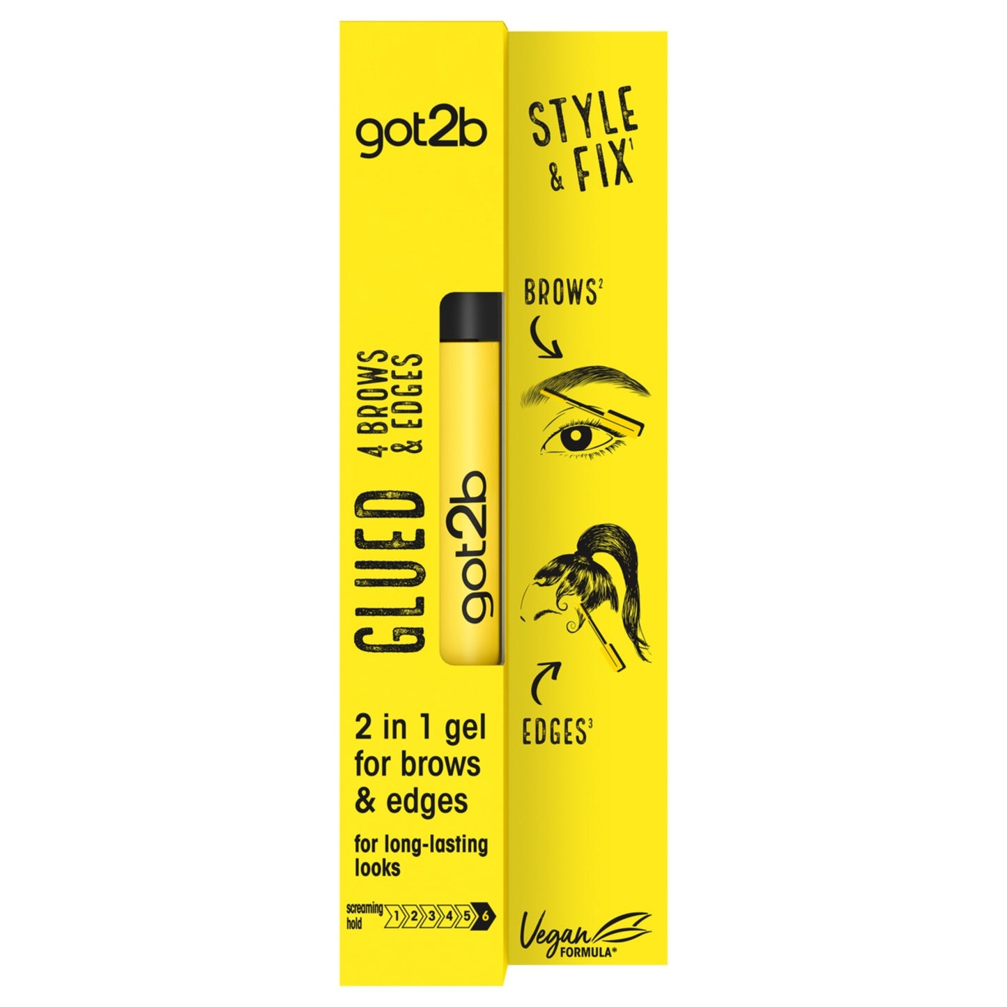 Gel coiffant Tenue Longue Durée 2 en 1 Sourcils et Bordures Vegan Glued Style & Fix GOT2B 