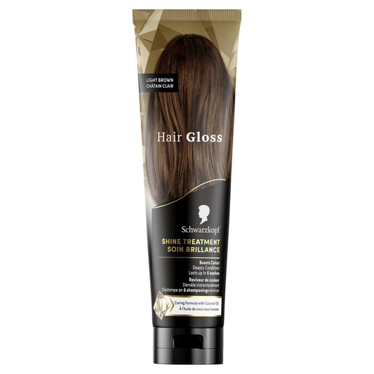 Coloration Semi-Permanente Soin Brillance Raviveur de Couleur Châtain Clair Huile de Coco Hair Gloss SCHWARZKOPF HAIR GLOSS le tube de 150mL