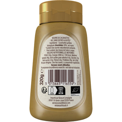 Beurre de Cacahuètes Squeeze Bio WHOLE EARTH