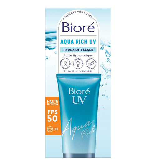 Soin Visage Hydratant Léger Spf50 Aqua Rich Uv BIORE le tube de 50mL