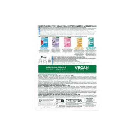 Masque Tissu Visage Coffret Découverte Masques Tissus Visage et Yeux GARNIER