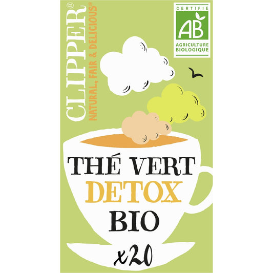 Thé Bio Vert Detox CLIPPER La boite de 20 sachets - 40g