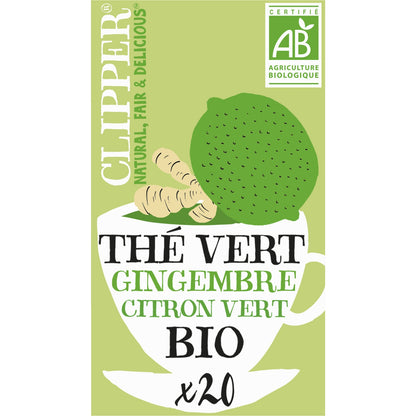 Thé Vert citron gingembre Bio CLIPPER 