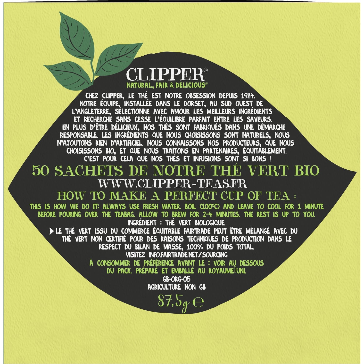 Thé Vert Bio CLIPPER 