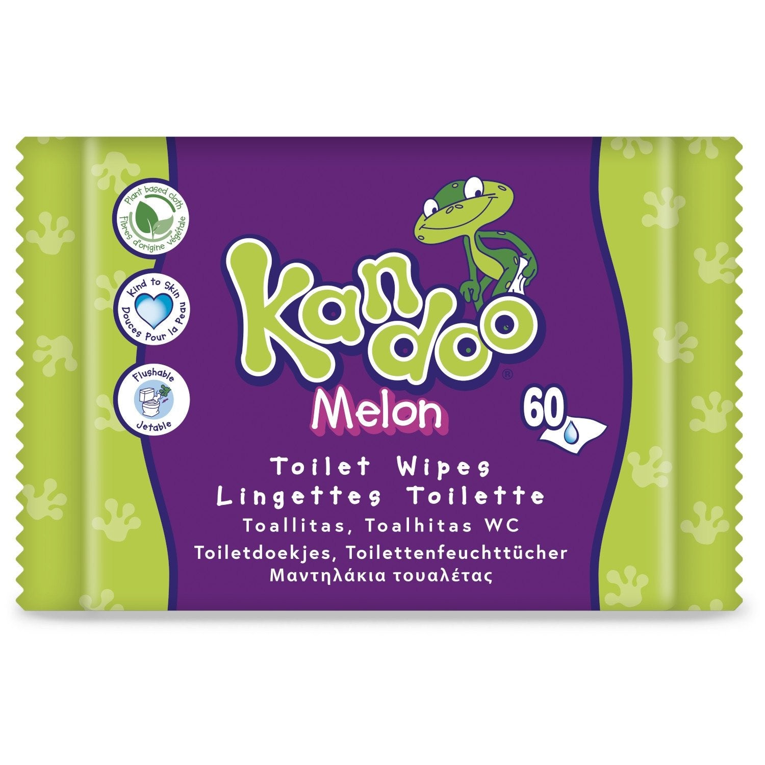 Lingettes Bébé Nettoyantes Fesses Bébé Melon KANDOO le paquet de 60 lingettes