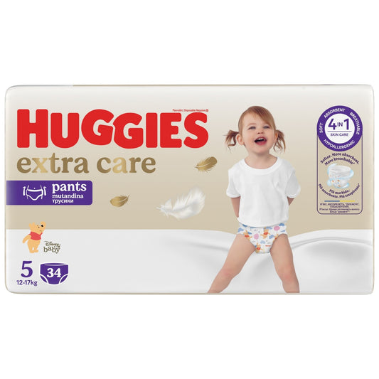 Couches-Culottes Taille 5 12-17kg Extra Care Pants HUGGIES le pack de 34 couches culottes