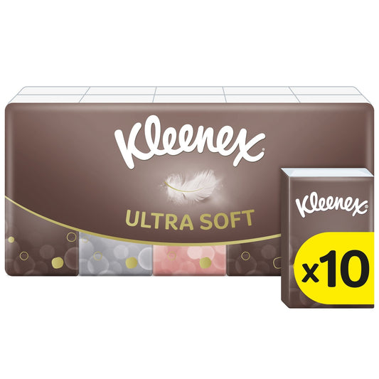 Mouchoirs Doux Resistant Ultra Soft KLEENEX le paquet de 10 étuis