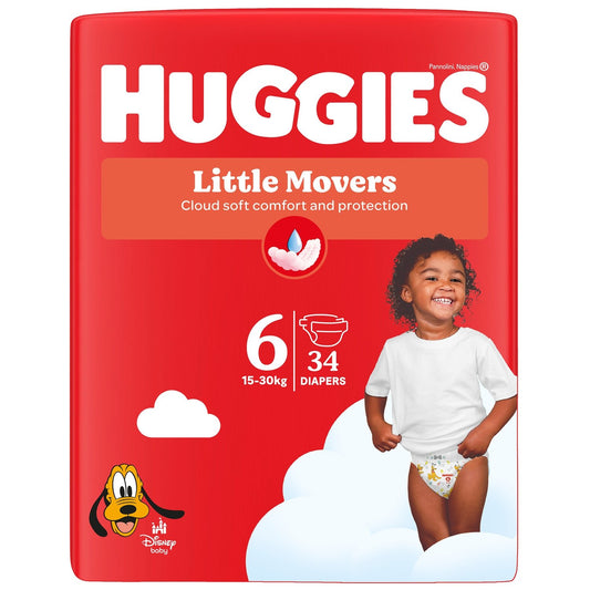 Couches Bébé Taille 6 15-30kg Disney Little Movers Pants HUGGIES le pack de 34 couches