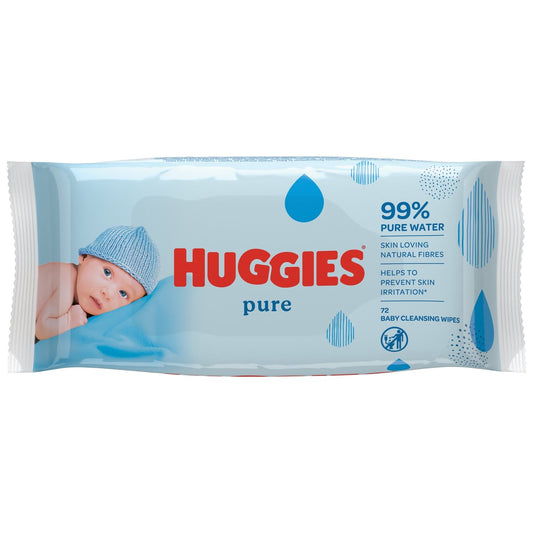 Lingettes Bébé Pure HUGGIES le sachet de 72 lingettes