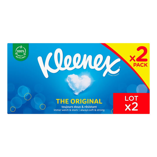 Mouchoirs Doux et Resistant KLEENEX le lot de 2 boîtes de 72 mouchoirs