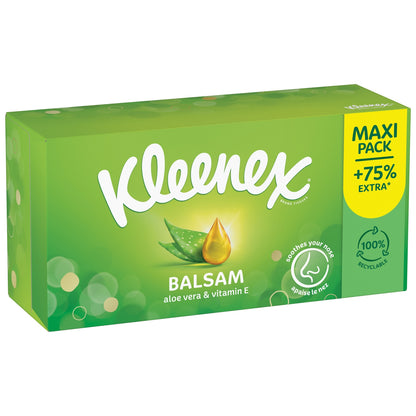 Mouchoirs 3 Epaisseurs Balsam Aloe Vera et Vitamine E Recyclable KLEENEX