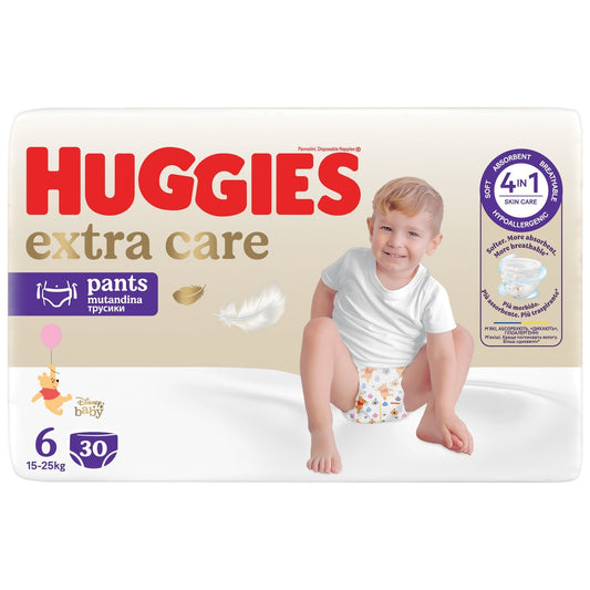Couches-Culottes Taille 6 15-25kg Winnie Extra Care Pants HUGGIES le pack de 30 couches culottes