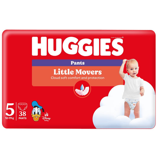 Couches-Culottes Taille 5 12-17kg Disney Little Movers Pants HUGGIES le pack de 38 coches culottes