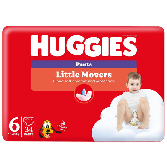 Couches-Culottes Taille 6 15-25kg Disney Little Movers Pants HUGGIES le pack de 34 couches culottes