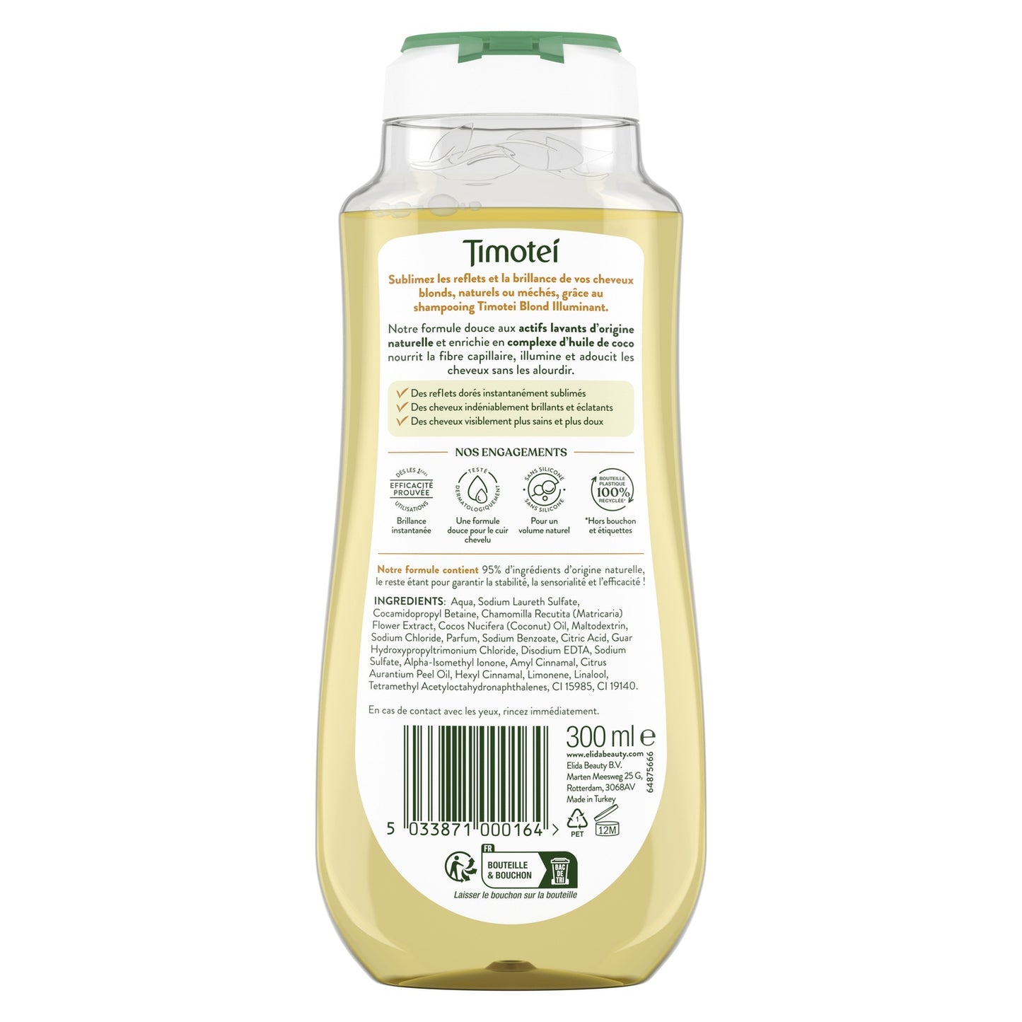 Shampoing Illuminant pour Cheveux blonds Camomille TIMOTEI 