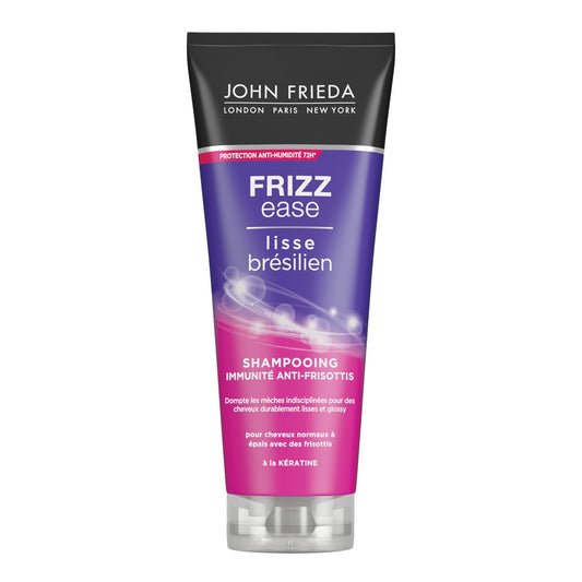 Shampoing Lisse Brésilien Cheveux Normaux à Épais avec des Frisottis Kératine Protection Anti-Humidité JOHN FRIEDA le flacon de 250mL