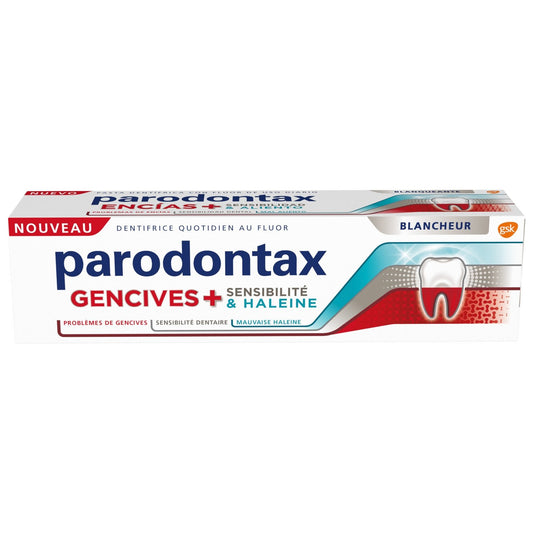 Dentifrice Quotidien au Fluor Gencives + Sensibilité & Haleine Fraîche Blancheur PARODONTAX