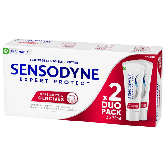 Dentifrice Expert Protect Sensibilité et Gencives Menthe Fraiche SENSODYNE le lot de 2x75ml
