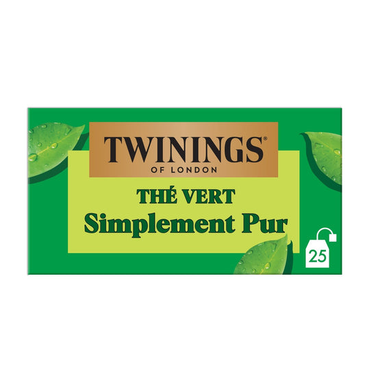 Thé Vert Simplement Pur TWININGS la boite de 25 sachets