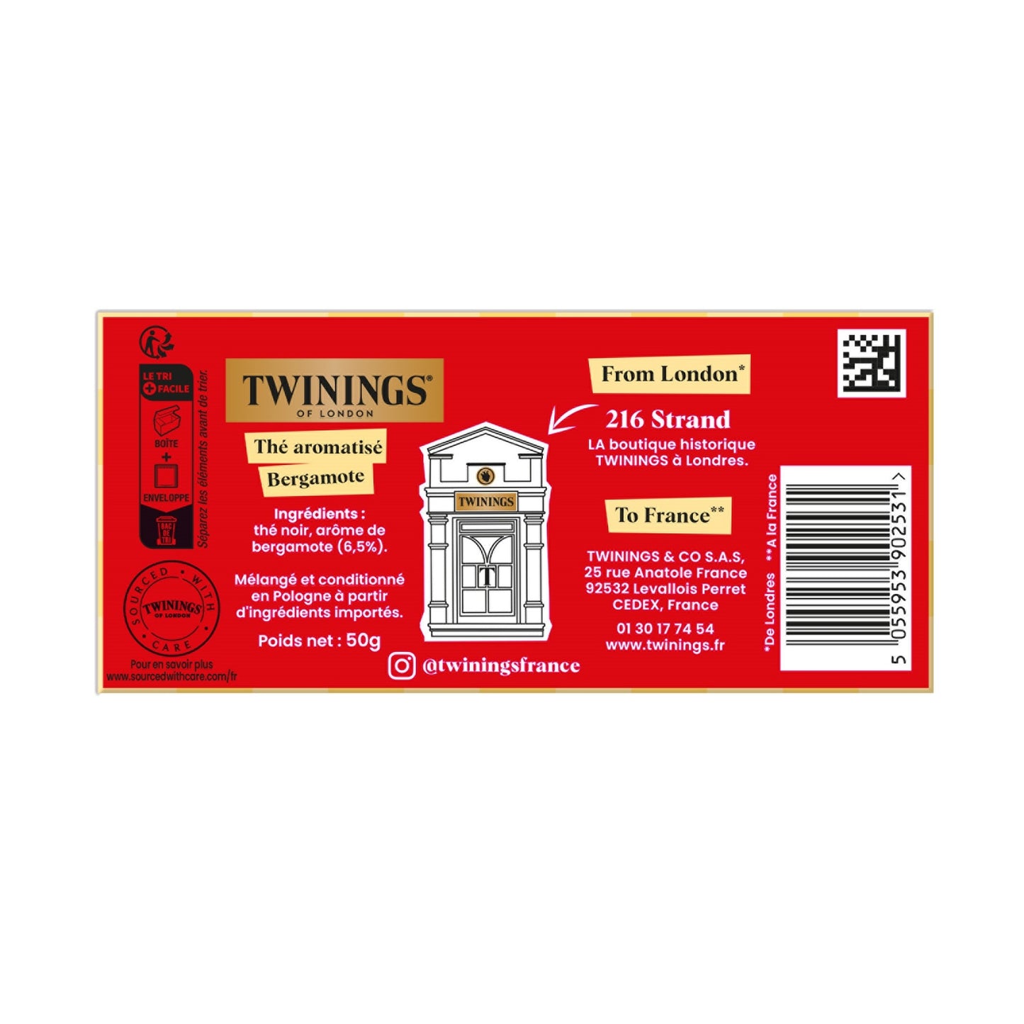 Thé Noir Earl Grey TWININGS