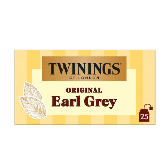 Thé Noir Earl Grey TWININGS la boite de 25 sachets