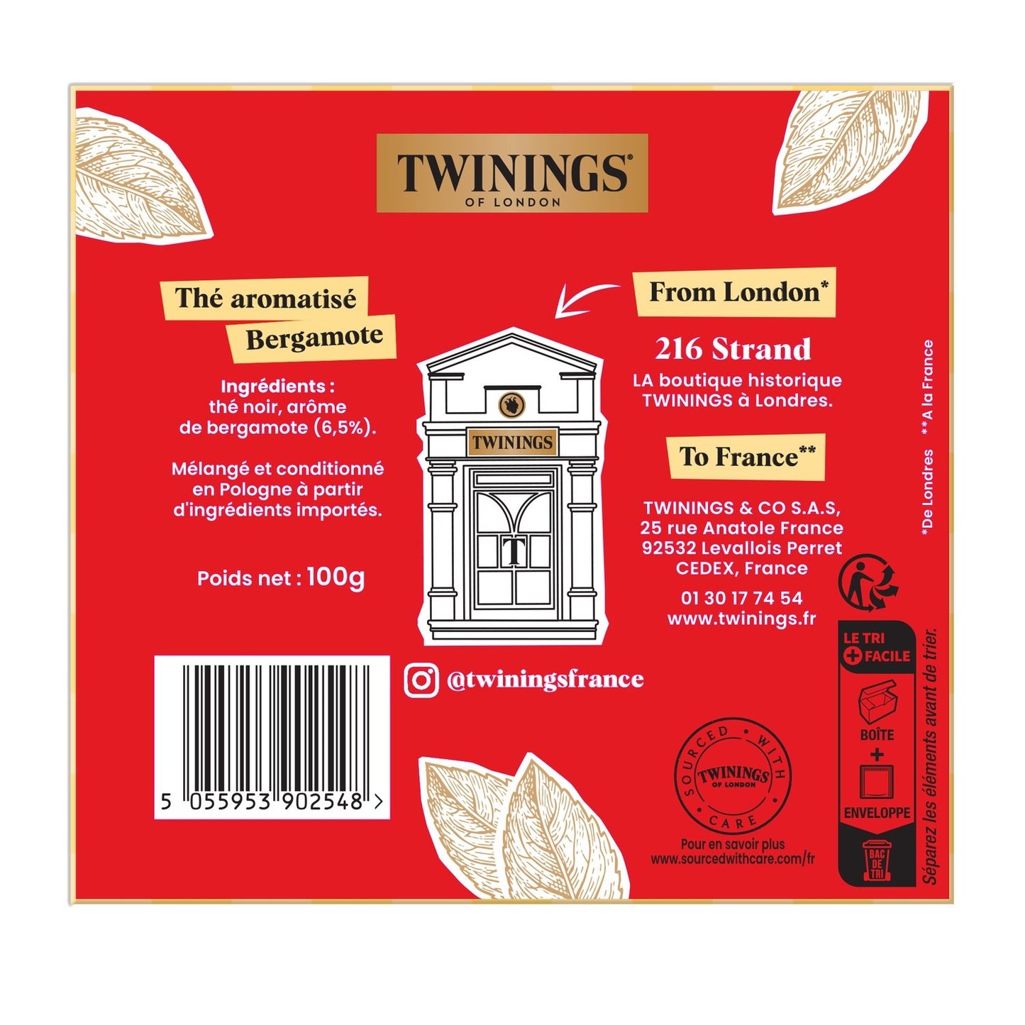 Thé Noir Earl Grey TWININGS