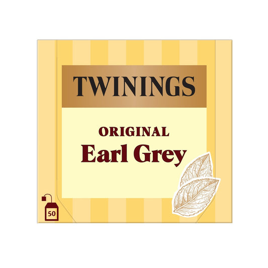 Thé Noir Earl Grey TWININGS la boite de 50 sachets