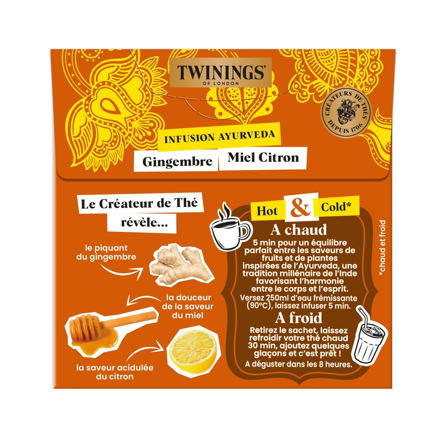 Infusion Gingembre Miel Citron Ayurveda TWININGS