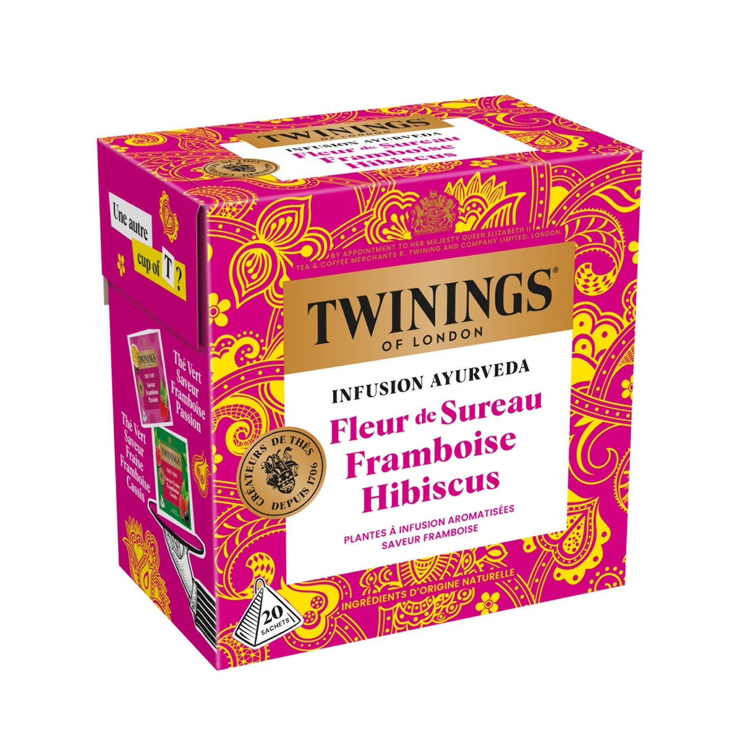 Infusion Ayurveda Fleur de Sureau Framboise Hibiscus TWININGS