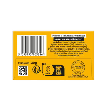 Infusion Ayurveda Mangue Curcuma Citron Vert TWININGS