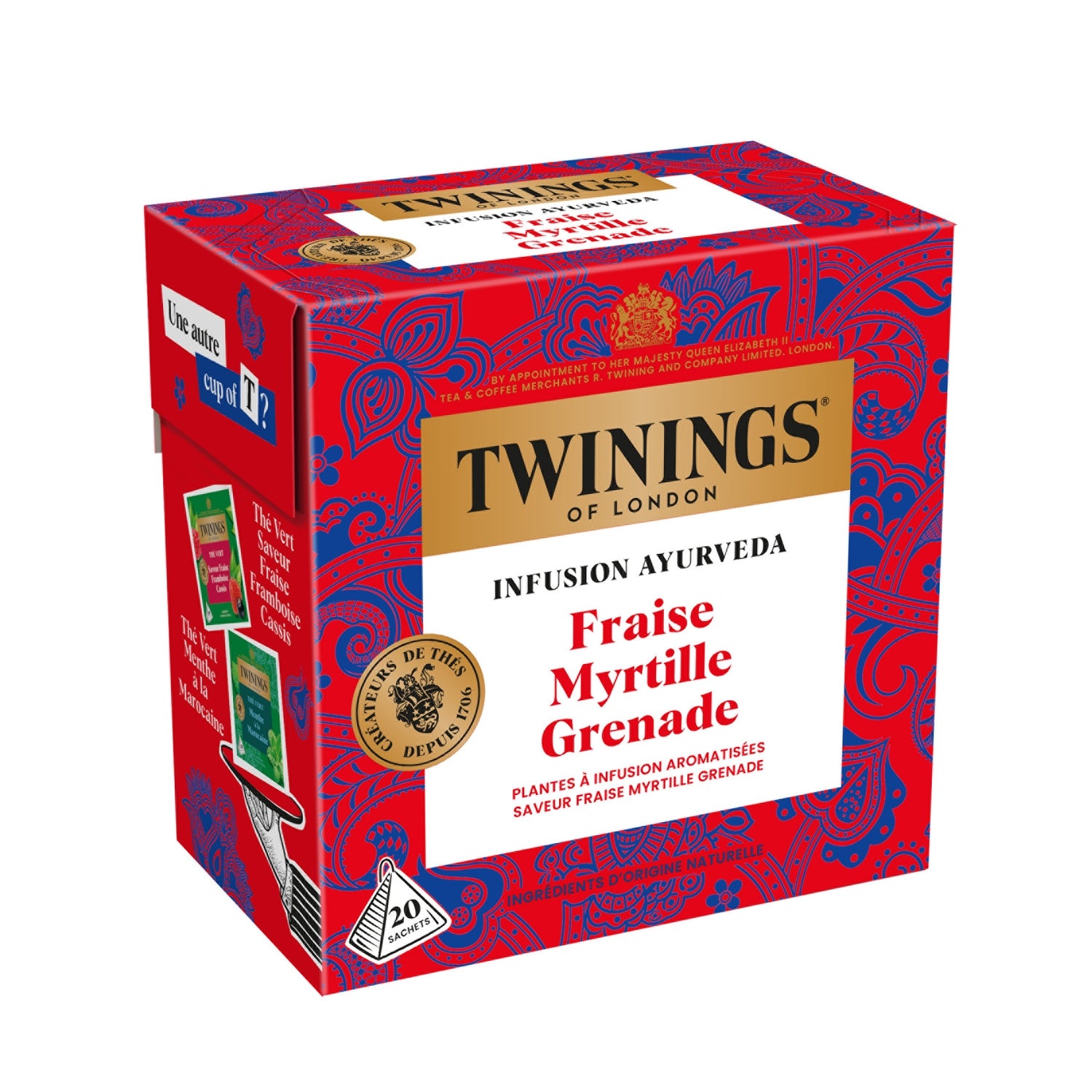 Infusion Fraise Myrtille Grenade Ayurveda TWININGS 