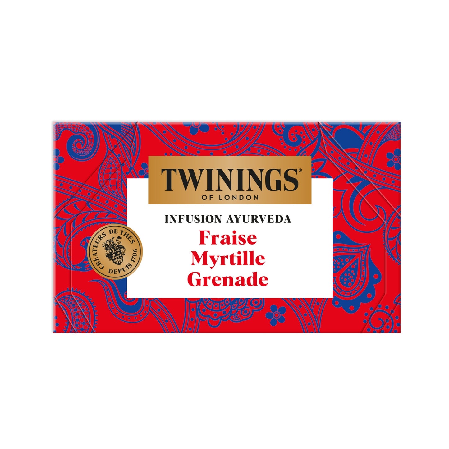 Infusion Fraise Myrtille Grenade Ayurveda TWININGS 