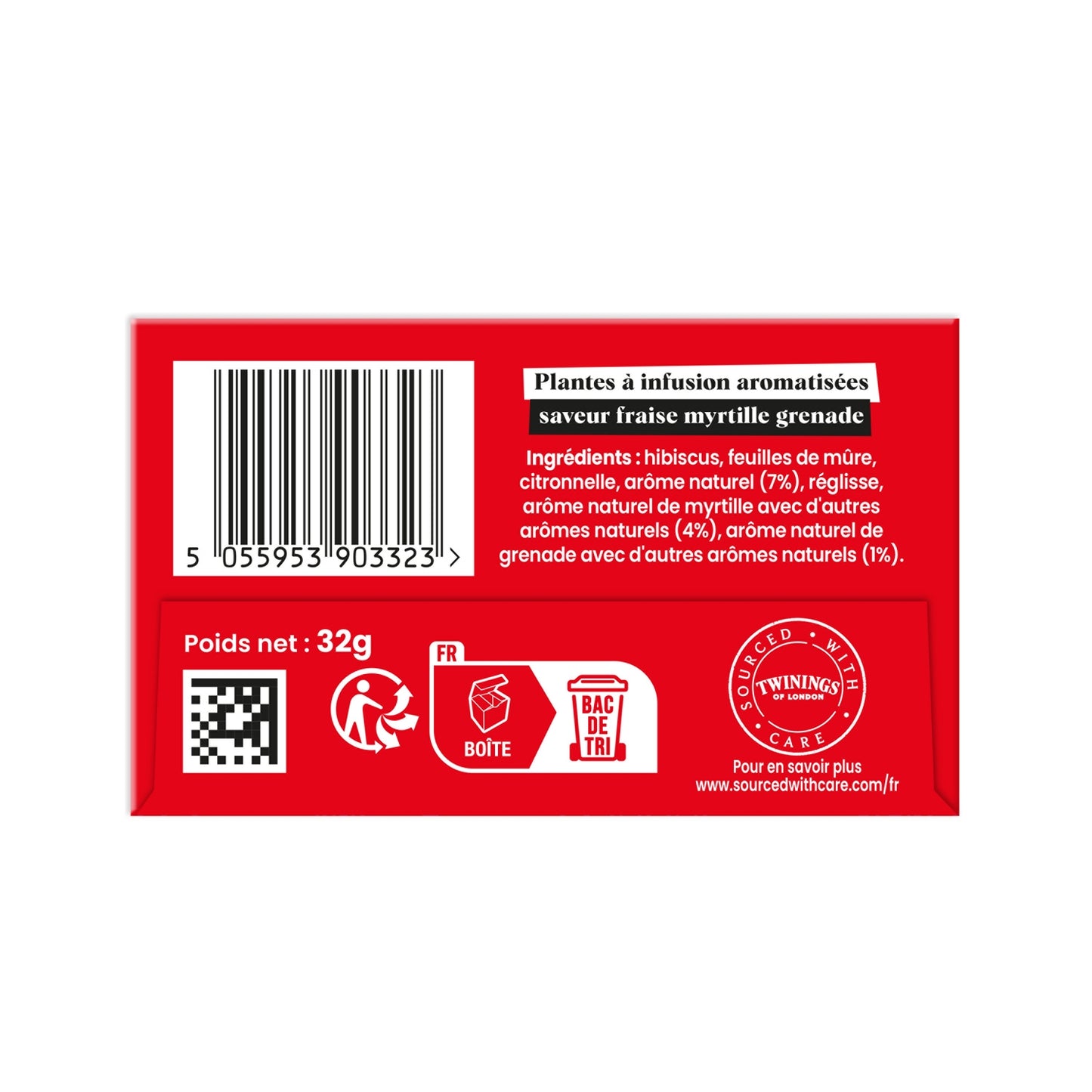 Infusion Fraise Myrtille Grenade Ayurveda TWININGS 