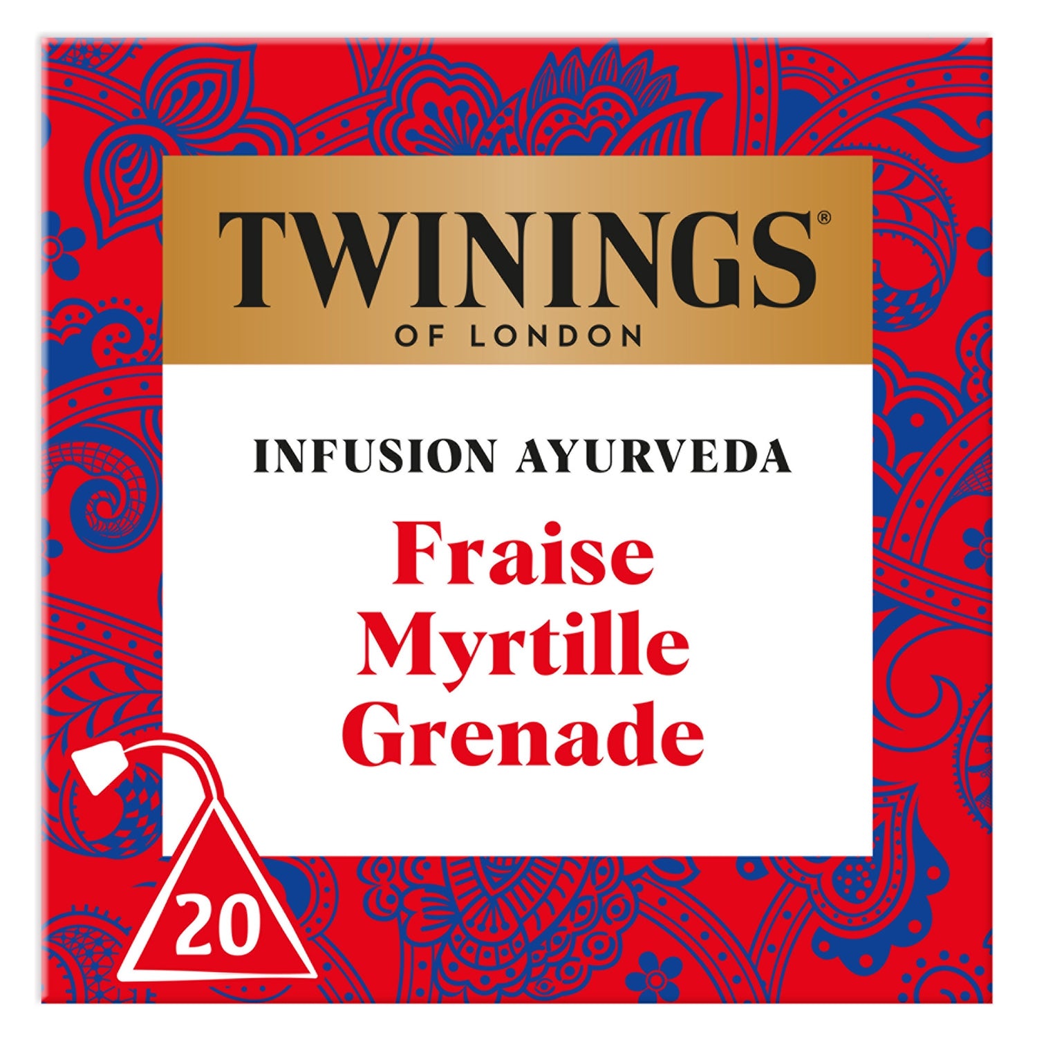 Infusion Fraise Myrtille Grenade Ayurveda TWININGS 