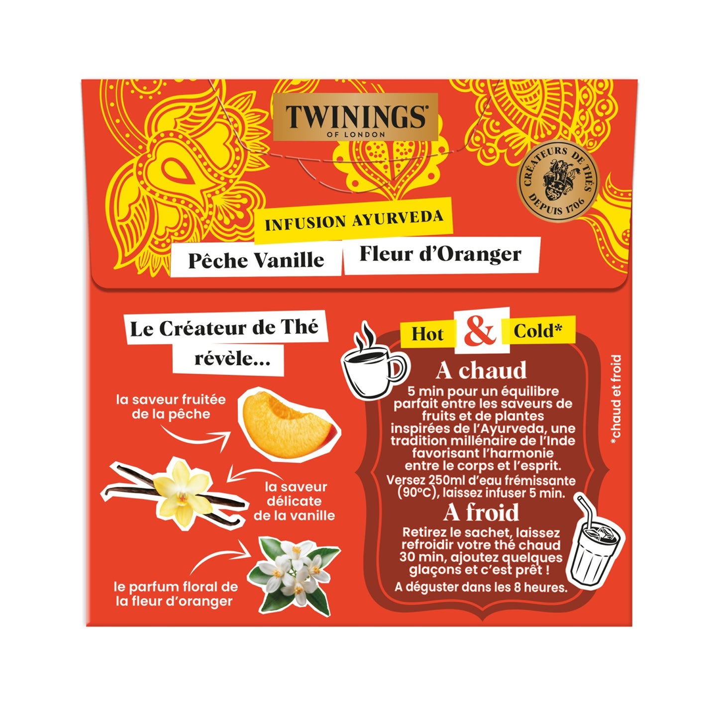 Infusion Fleur d'Oranger Pêche Vanille TWININGS 
