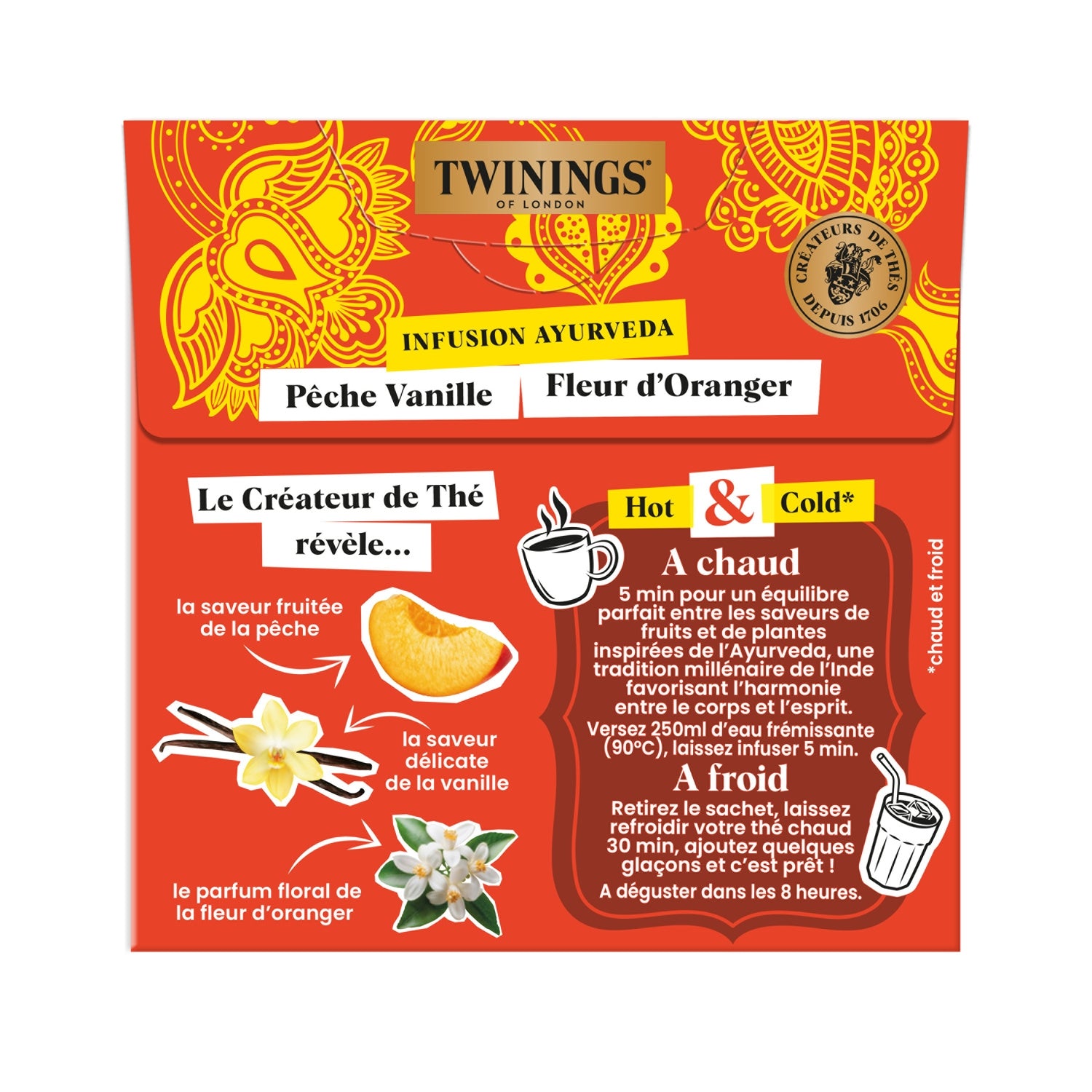Infusion Fleur d'Oranger Pêche Vanille TWININGS 
