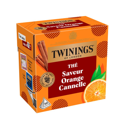 Thé Noir Saveur Orange Cannelle TWININGS 