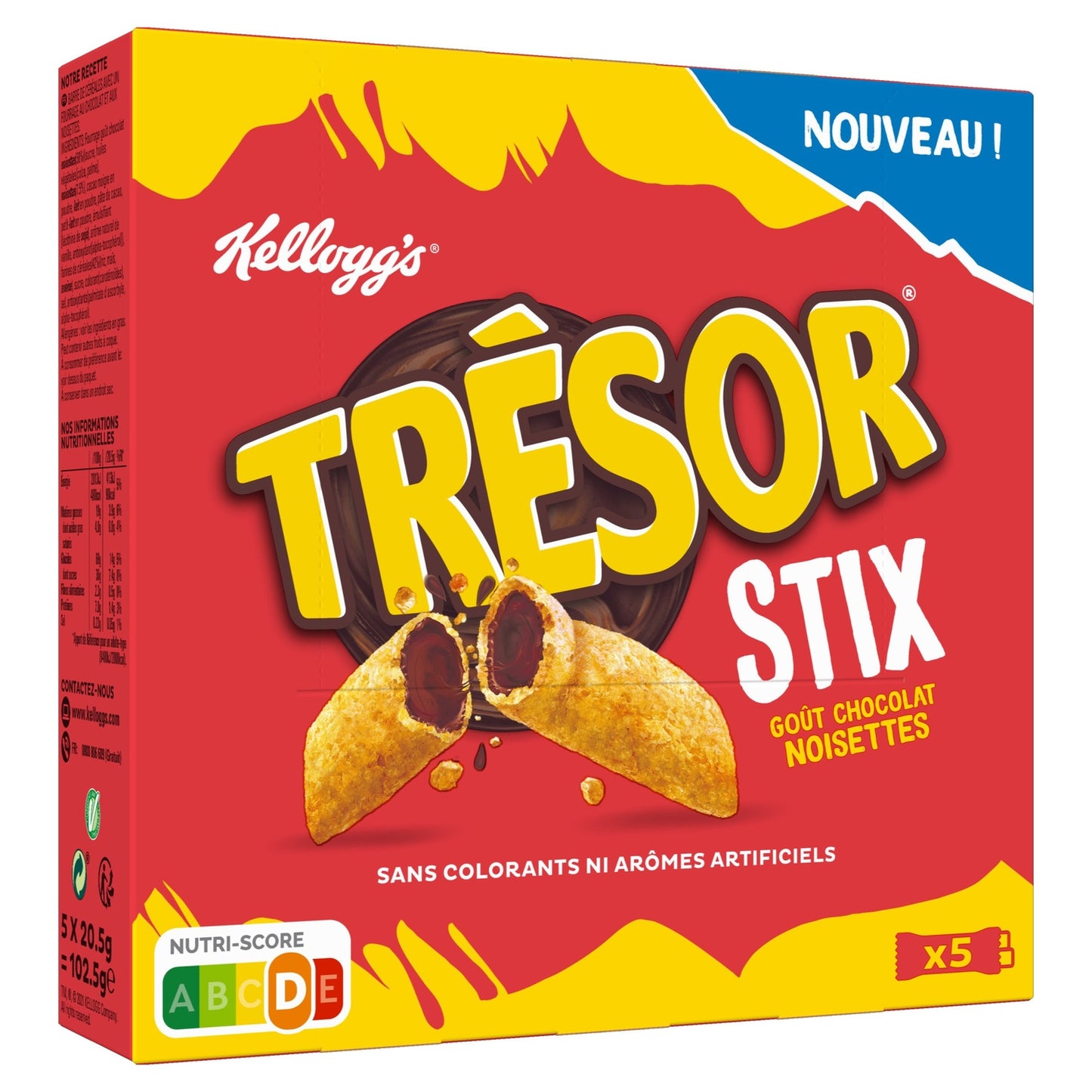 Barres Céréales Trésor Stix Chocolat Noisettes KELLOGG'S 