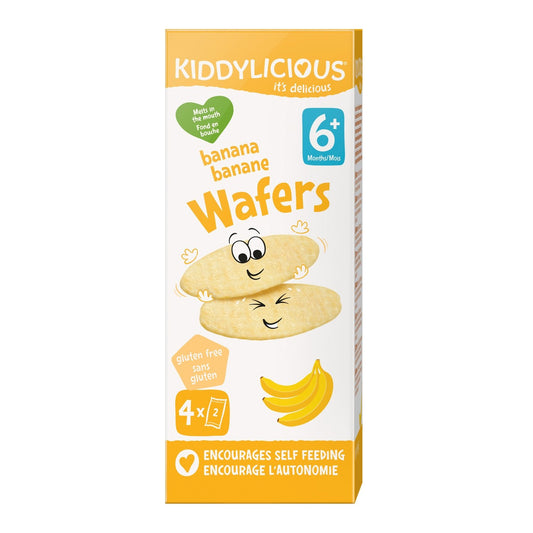 Biscuits Bébé Dès 6 Mois Wafers Banane Kiddylicious KIDDYLICIOUS le paquet de 16g