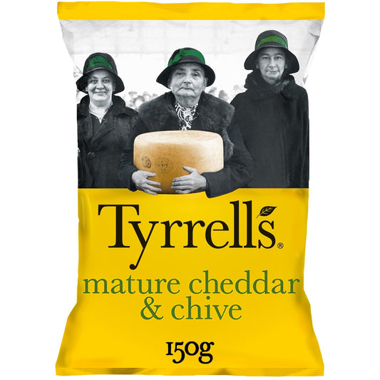Chips Cheddar Affiné et Ciboulette TYRRELL'S le sachet de 150g